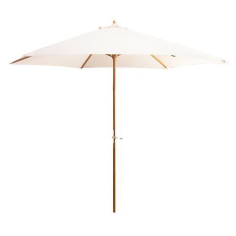 Alfresia 3m Garden Parasol, Wooden Garden Umbrella with Easy Push Button Control & Tilt Function
