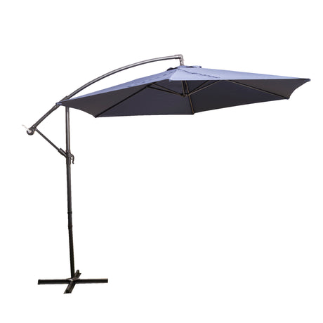 Alfresia 3m Garden Cantilever Parasol, Garden Umbrella with Easy Push Control & Tilt Function