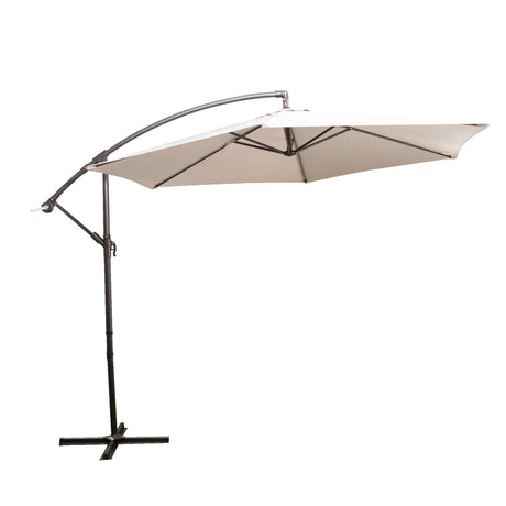 Alfresia 3m Garden Cantilever Parasol, Garden Umbrella with Easy Push Control & Tilt Function
