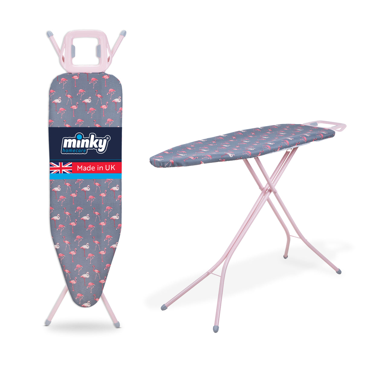 Minky Ironing Board - Flamingo, Ironing Board Cover Included,122 x 38 cm