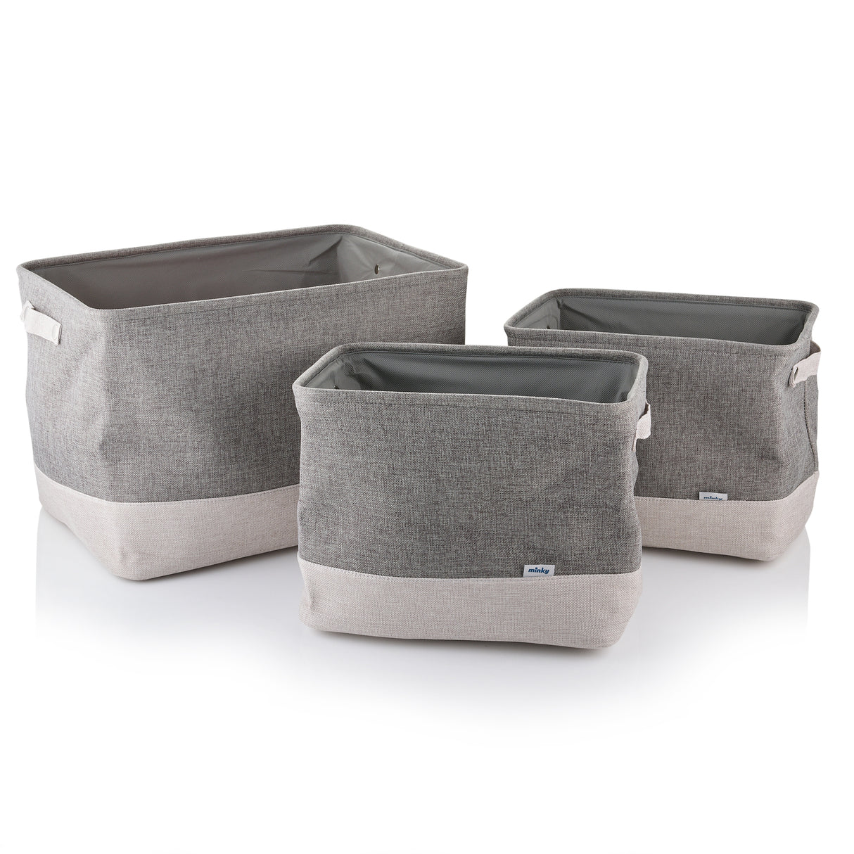 Minky Laundry Basket Set - Set of 3 Collapsible Laundry Baskets
