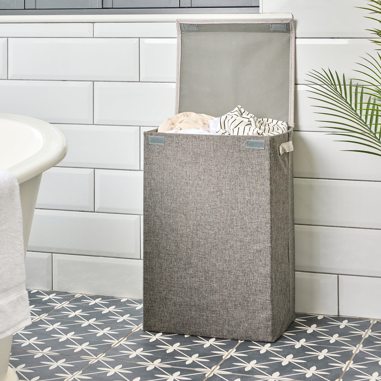 Minky Fabric Laundry Basket - Large 70L Washing Basket