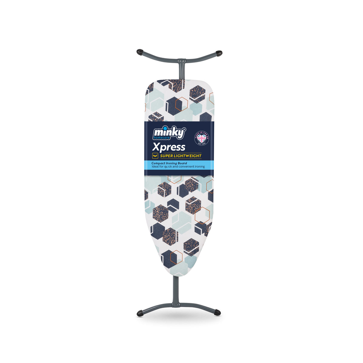 Minky Ironing Board - Xpress, Compact Ironing Board Cover Included 97 x 33cm