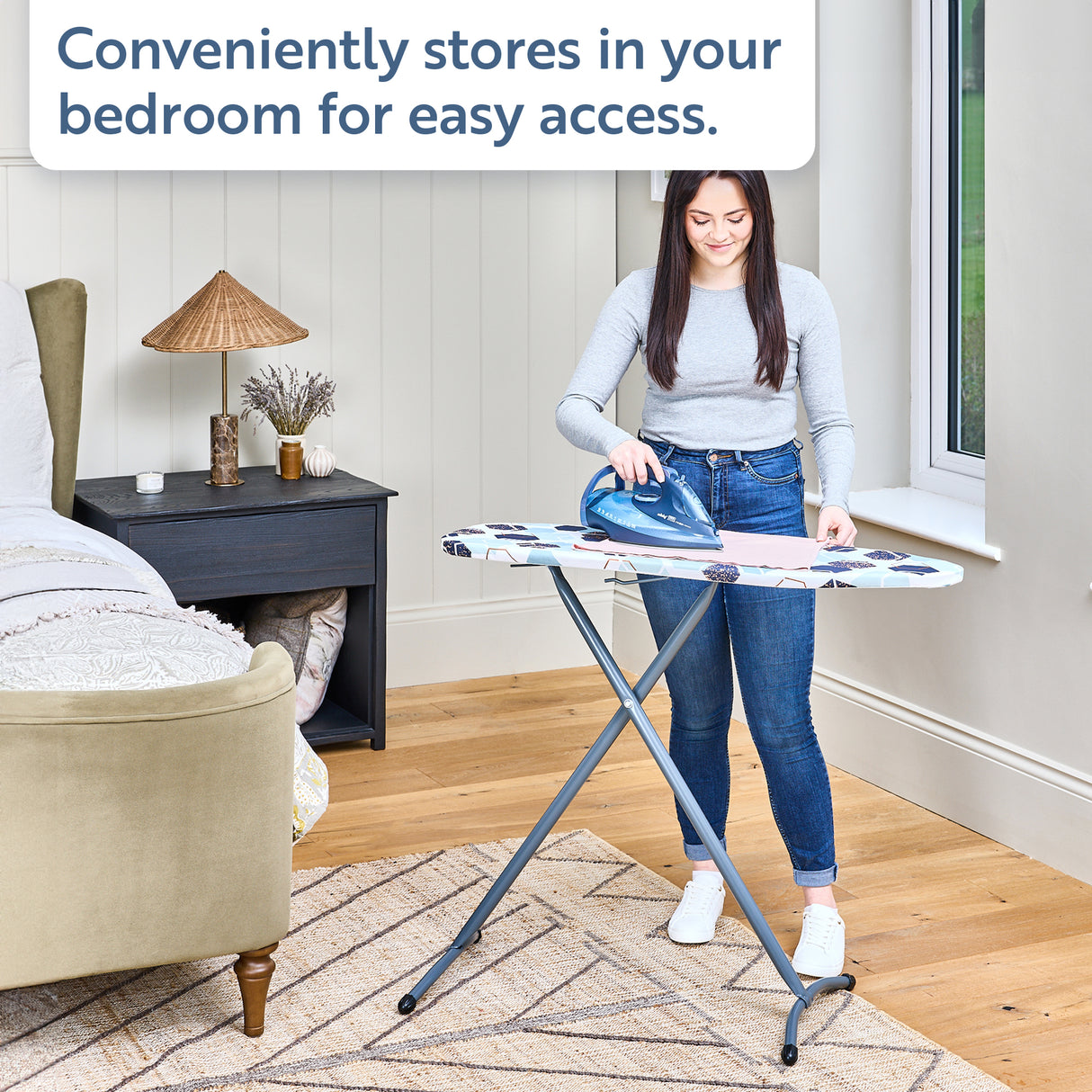 Minky Ironing Board - Xpress, Compact Ironing Board Cover Included 97 x 33cm