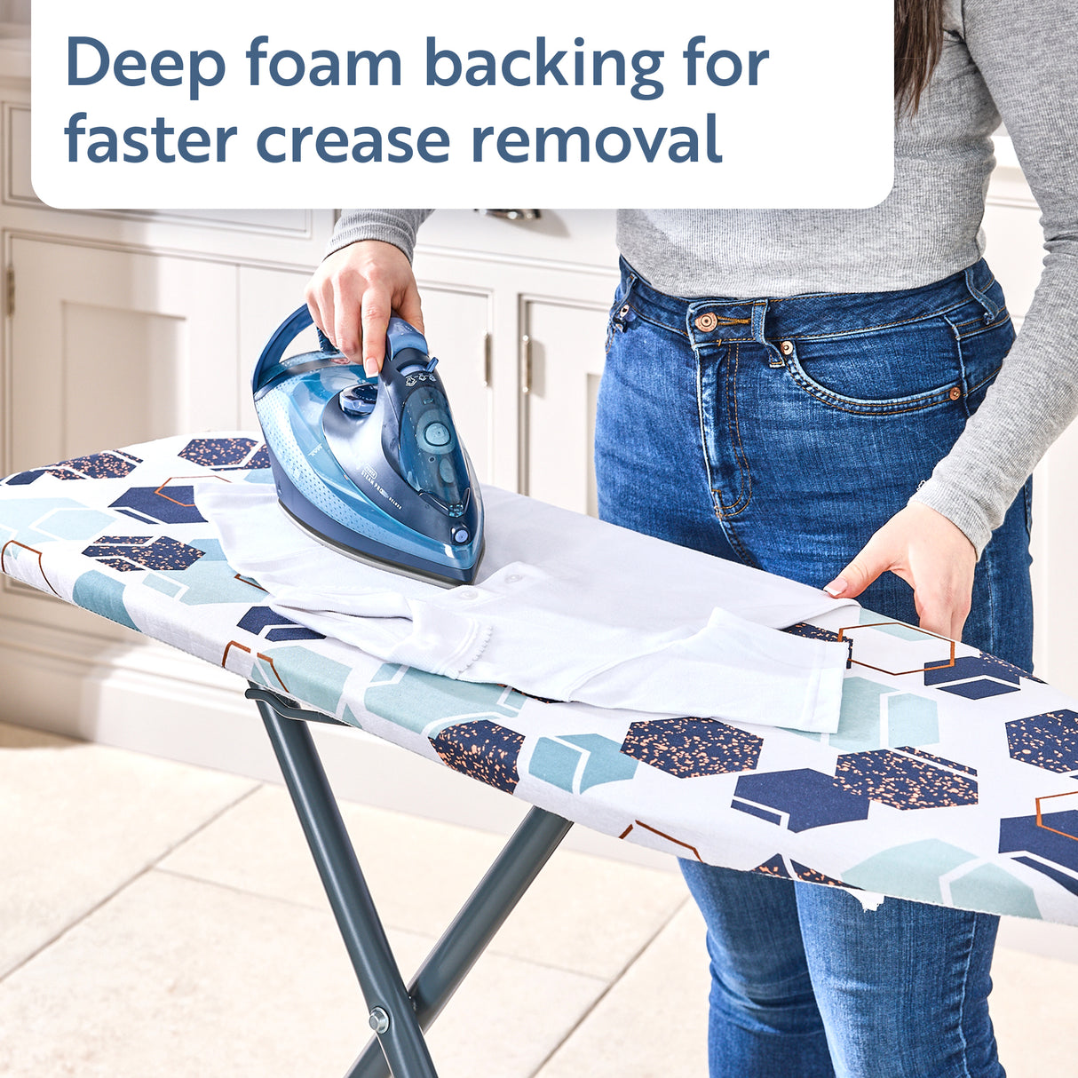 Minky Ironing Board - Xpress, Compact Ironing Board Cover Included 97 x 33cm