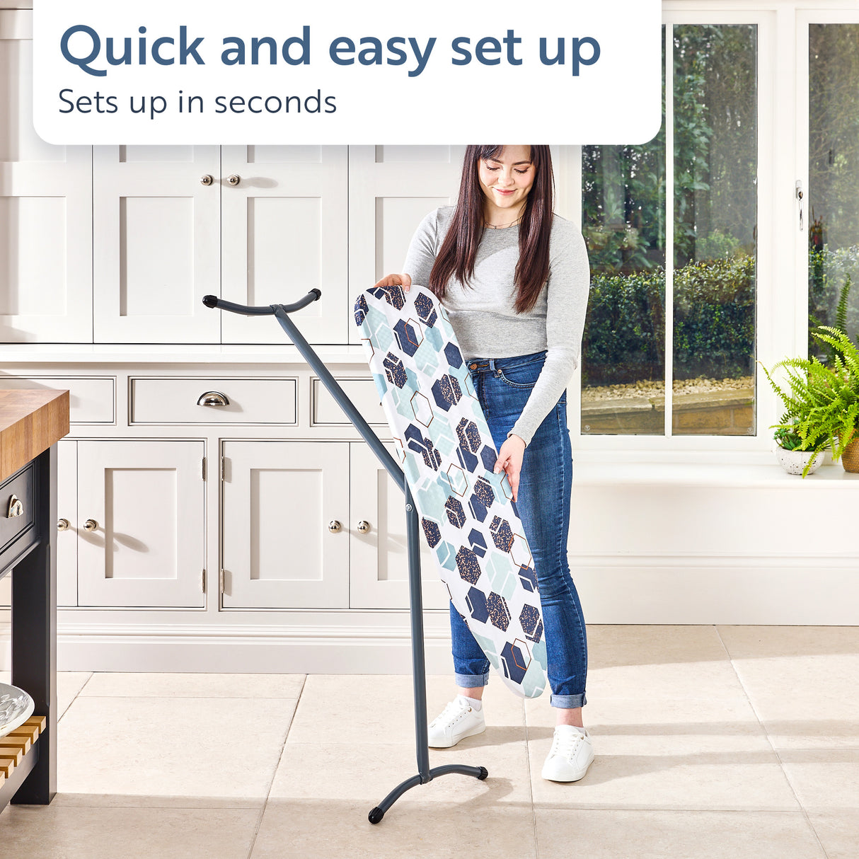 Minky Ironing Board - Xpress, Compact Ironing Board Cover Included 97 x 33cm