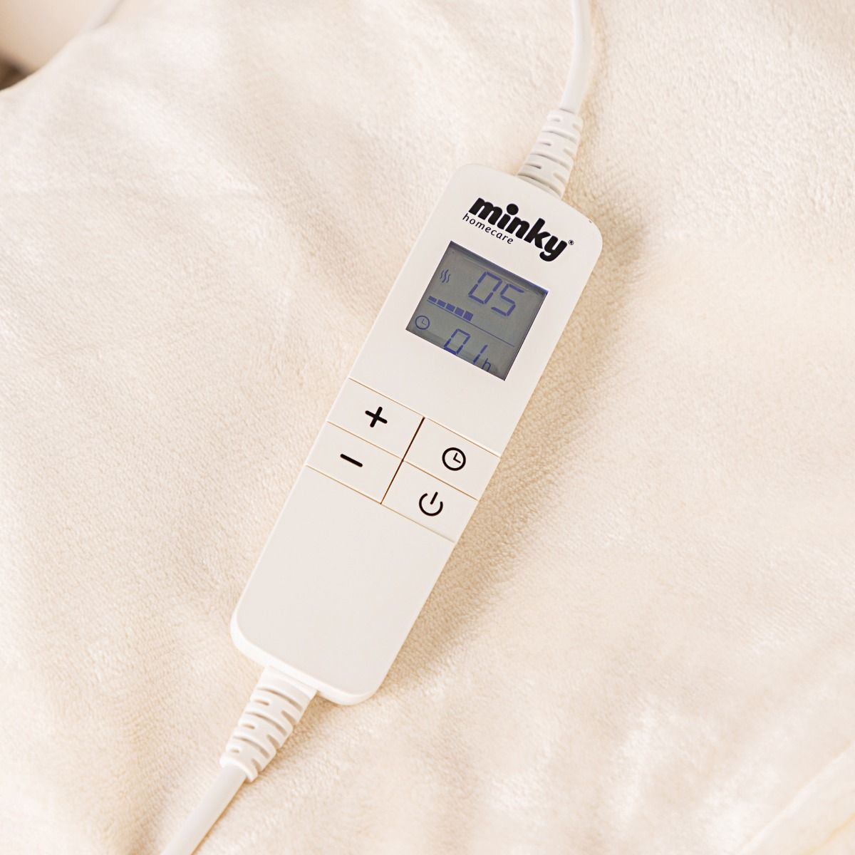 Minky Luxury Heated Blanket - Large, Cream, Heated Throw