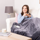 Minky Luxury Heated Throw Blanket - Large, Grey