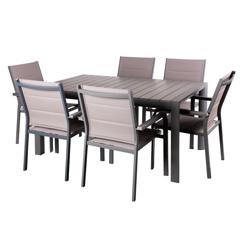 Alfresia 6 Seater Outdoor Dining Set - Garden Dining Table with 6 Garden Dining Chairs