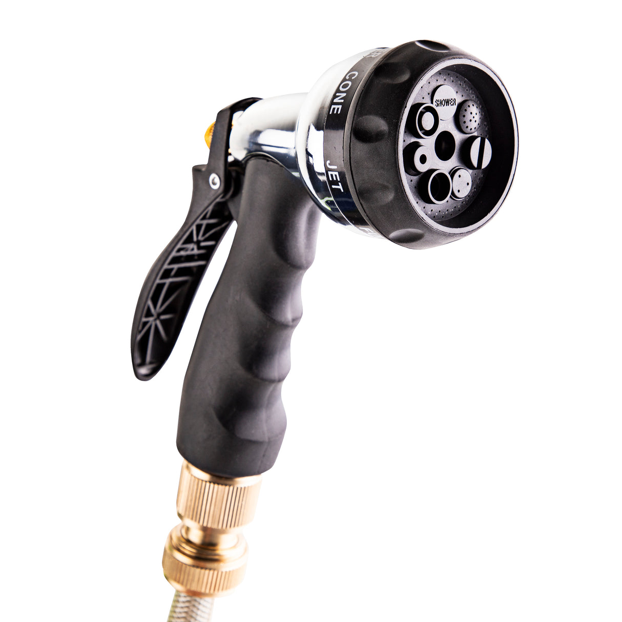 Alfresia 15m Garden Hose Reel, Wall Mounted Hose Reel with Spray Gun & Brass Attachments