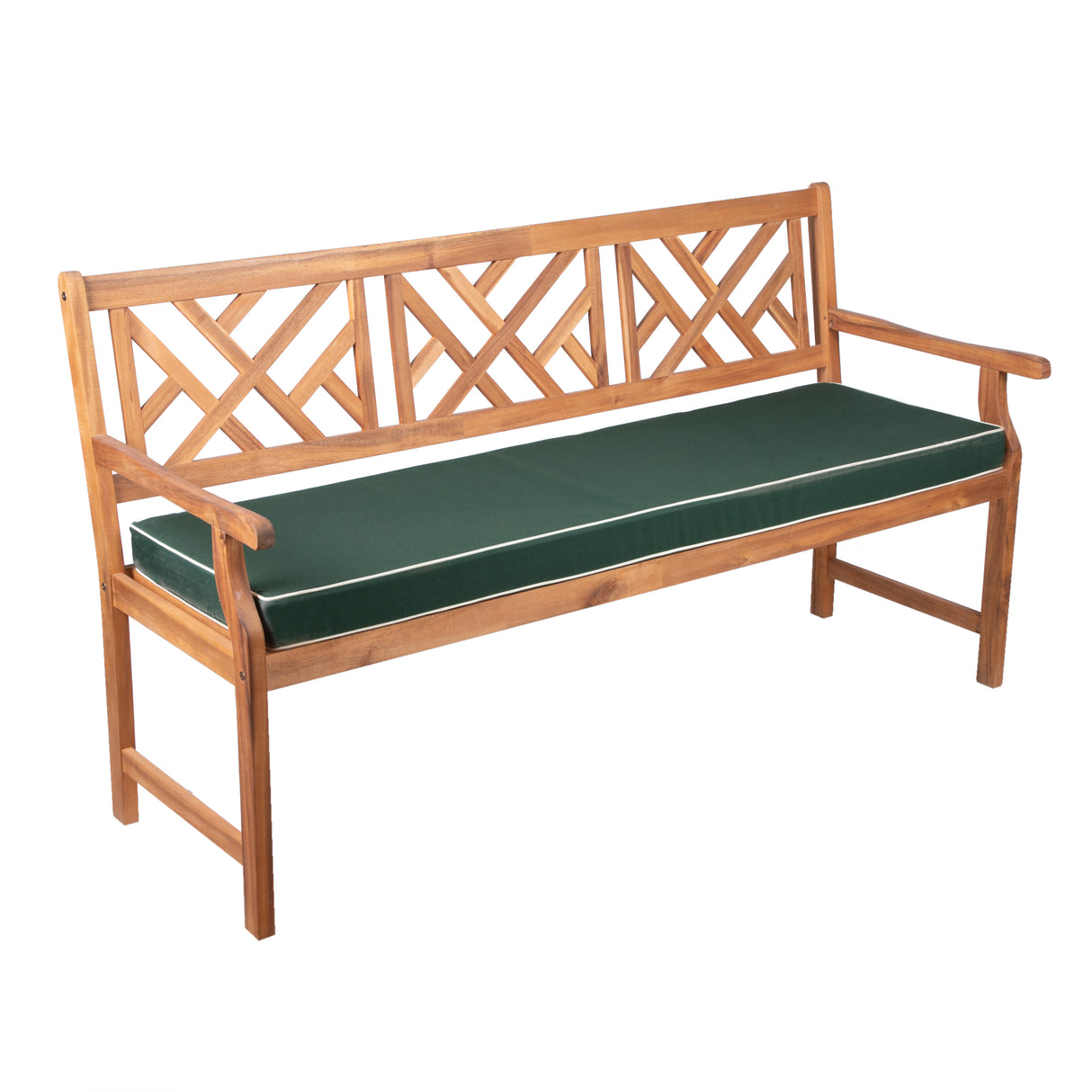 Alfresia Wooden Garden Bench, 3 Seater with Luxury Garden Cushion