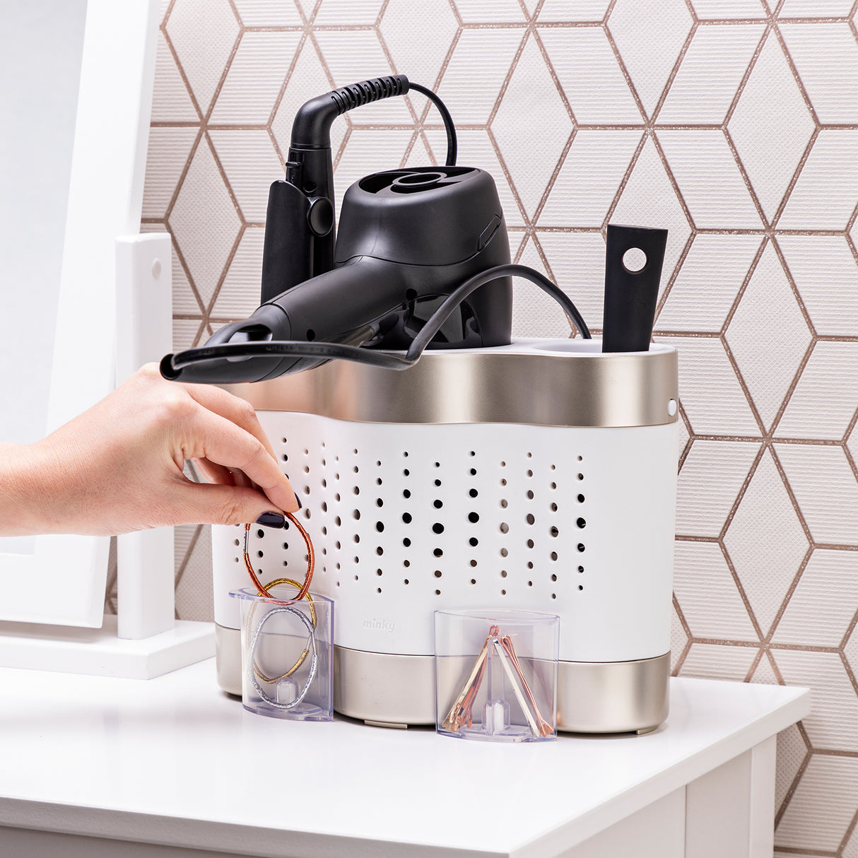 Minky Styling Dock - Hair Dryer & Straightener Holder