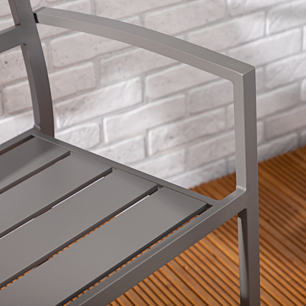 Alfresia Garden Bistro Set 2 Chairs & Square Table - Aluminium