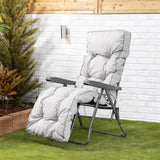 Alfresia Reclining Garden Chair – Charcoal Frame with Classic Cushion, Relaxer Style