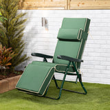 Alfresia Reclining Garden Chair – Green Frame with Luxury Cushion, Relaxer Style