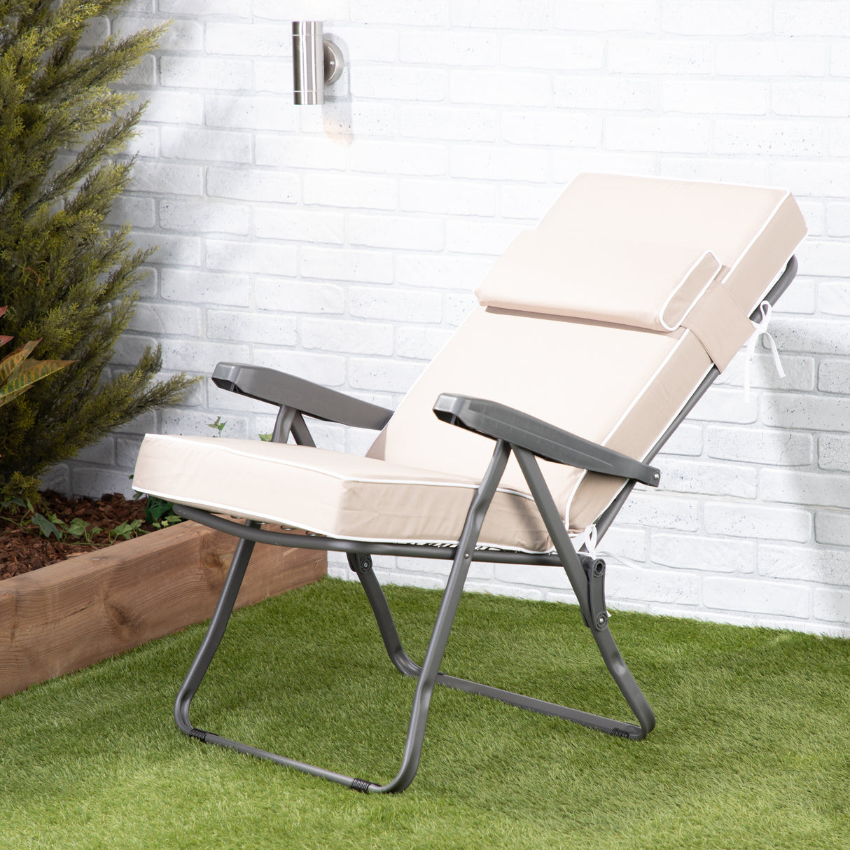 Alfresia Reclining Garden Chair – Charcoal Frame with Luxury Cushion