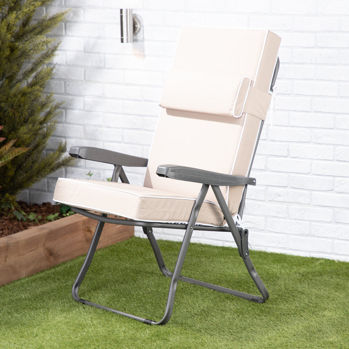 Alfresia Reclining Garden Chair – Charcoal Frame with Luxury Cushion