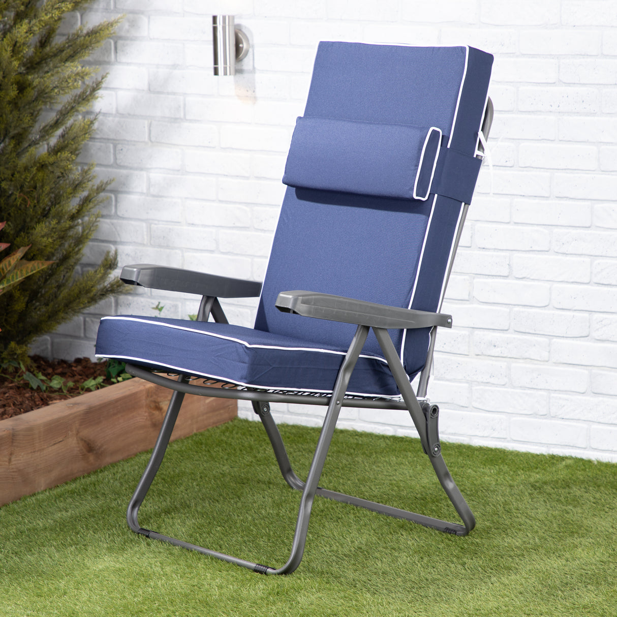 Alfresia Reclining Garden Chair – Charcoal Frame with Luxury Cushion