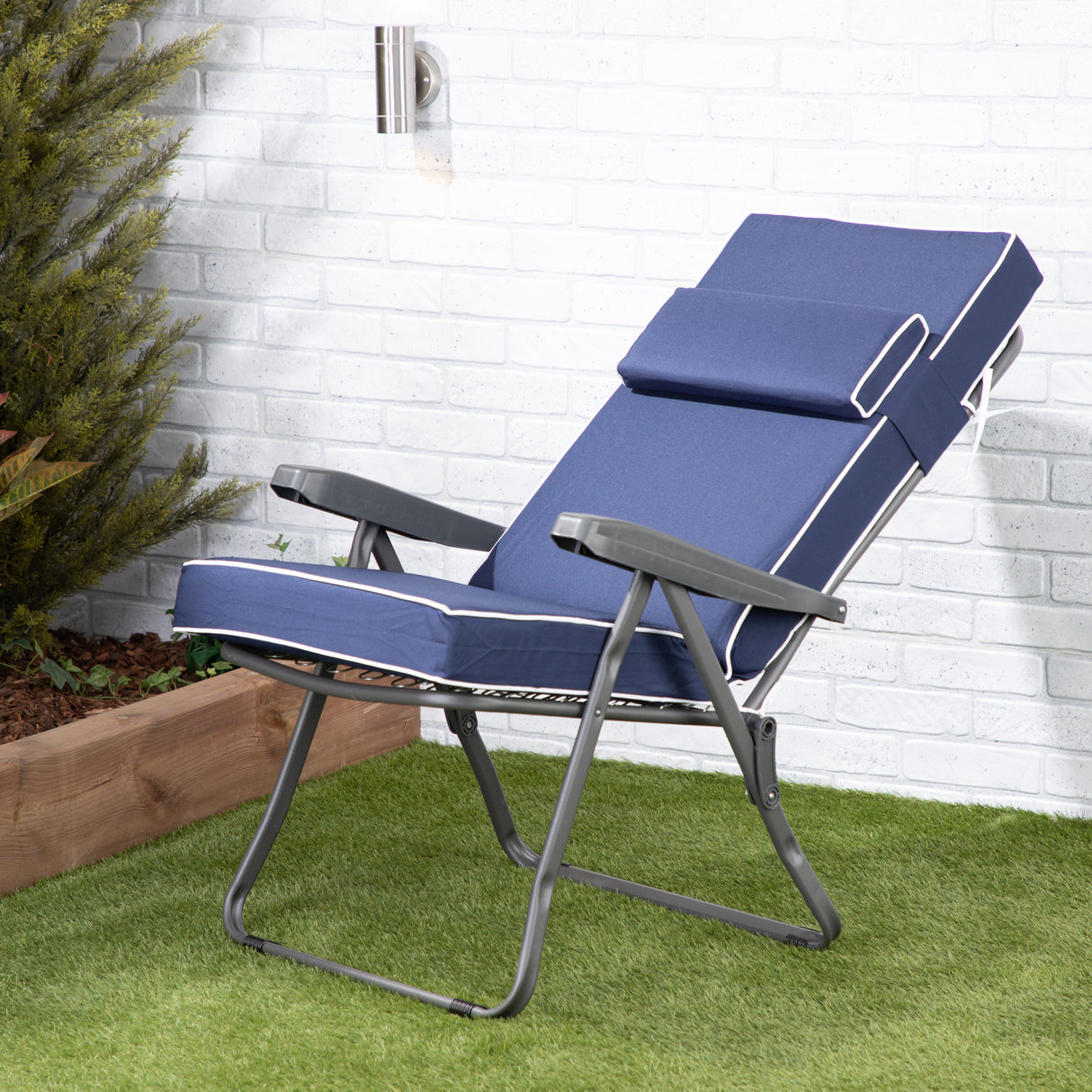 Alfresia Reclining Garden Chair – Charcoal Frame with Luxury Cushion