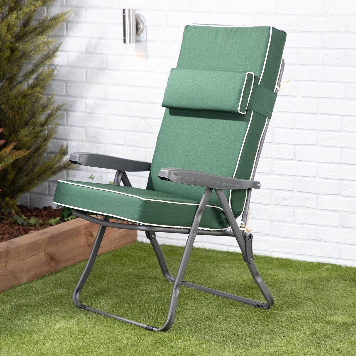 Alfresia Reclining Garden Chair – Charcoal Frame with Luxury Cushion