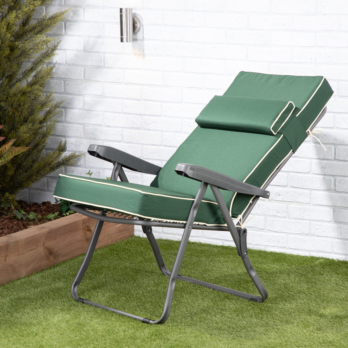 Alfresia Reclining Garden Chair – Charcoal Frame with Luxury Cushion
