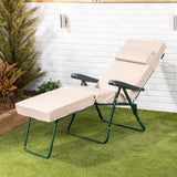 Alfresia Garden Sun Lounger and Cushion - Green Frame with Luxury Cushion