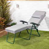 Alfresia Garden Sun Lounger and Cushion - Green Frame with Luxury Cushion