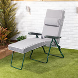 Alfresia Garden Sun Lounger and Cushion - Green Frame with Luxury Cushion