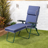 Alfresia Garden Sun Lounger and Cushion - Green Frame with Luxury Cushion