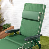 Alfresia Garden Sun Lounger and Cushion - Green Frame with Luxury Cushion