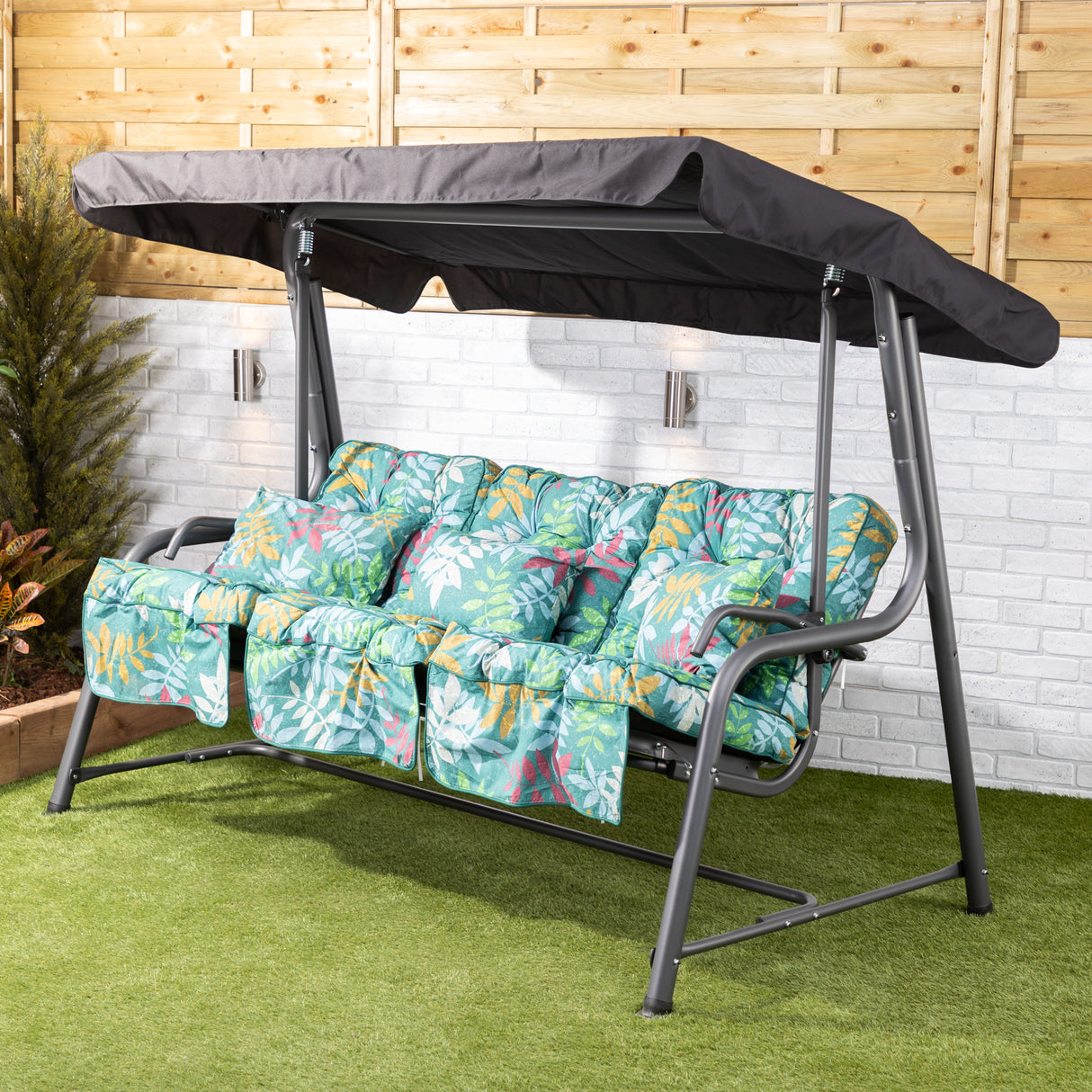 Alfresia Turin Reclining Garden Swing Seat with Classic Cushions