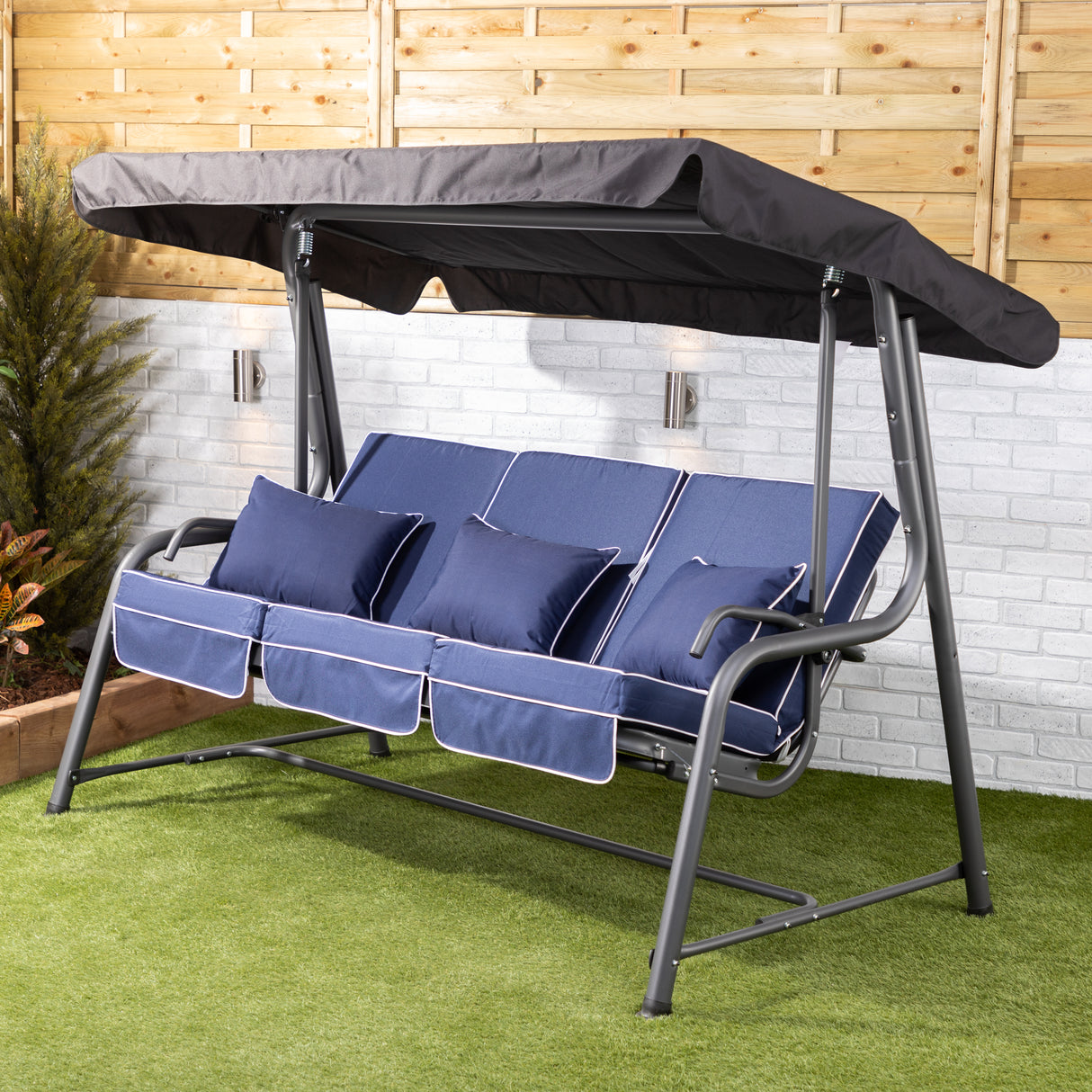 Alfresia Turin Reclining Garden Swing Seat with Luxury Cushions