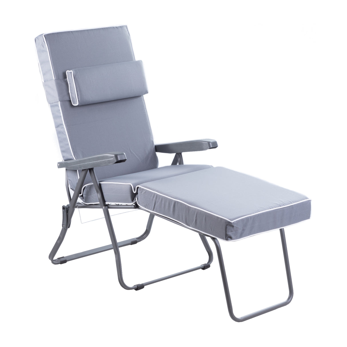 Alfresia Garden Sun Lounger and Cushion – Charcoal Frame with Luxury Cushion
