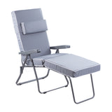Alfresia Garden Sun Lounger and Cushion – Charcoal Frame with Luxury Cushion