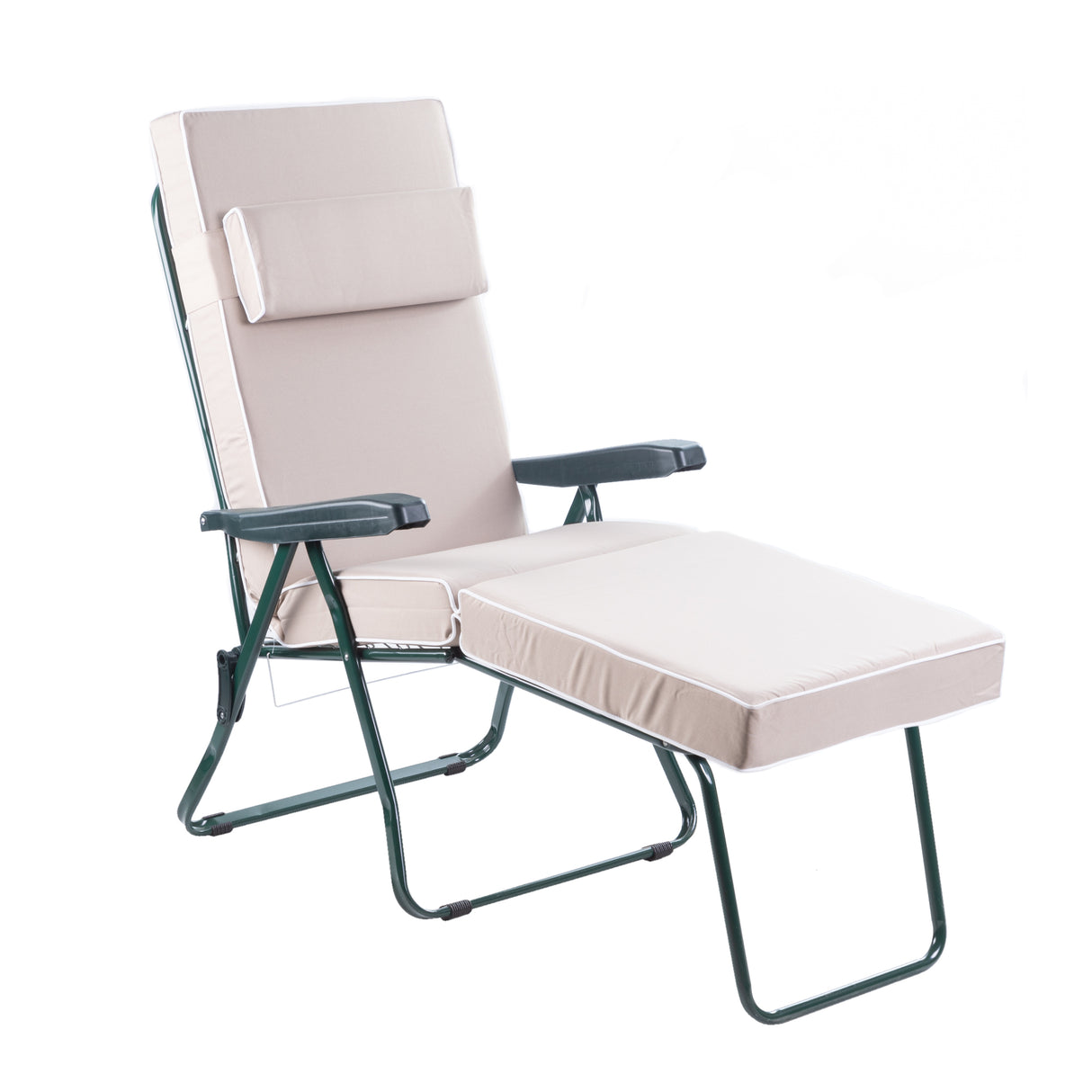 Alfresia Garden Sun Lounger and Cushion - Green Frame with Luxury Cushion