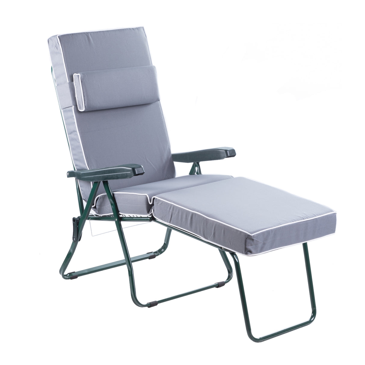 Alfresia Garden Sun Lounger and Cushion - Green Frame with Luxury Cushion
