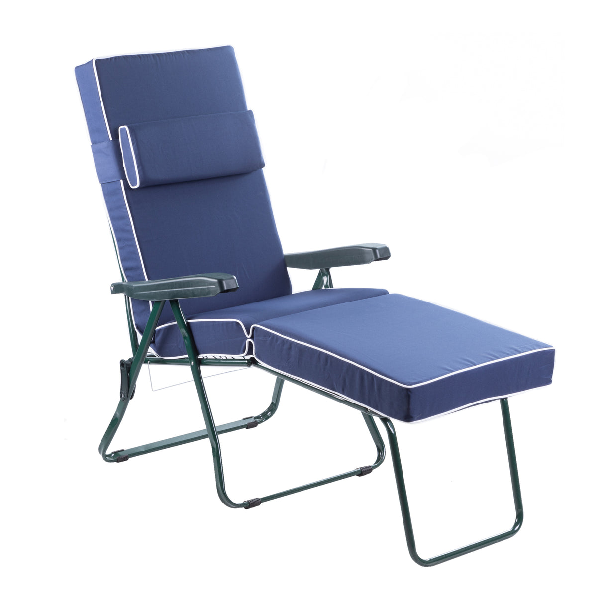 Alfresia Garden Sun Lounger and Cushion - Green Frame with Luxury Cushion