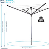 Minky Rotary Airer, 60m 4 Arm Airer with Cover and Soil Spike
