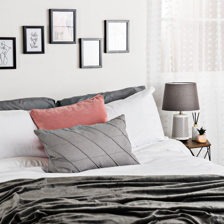 Minky Luxury Throw – King Size Blanket, Grey