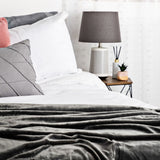 Minky Luxury Throw – Single Blanket, Grey