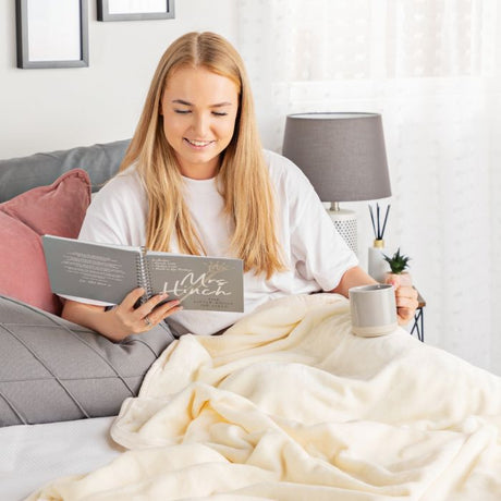 Minky Luxury Throw – Double Blanket, Cream