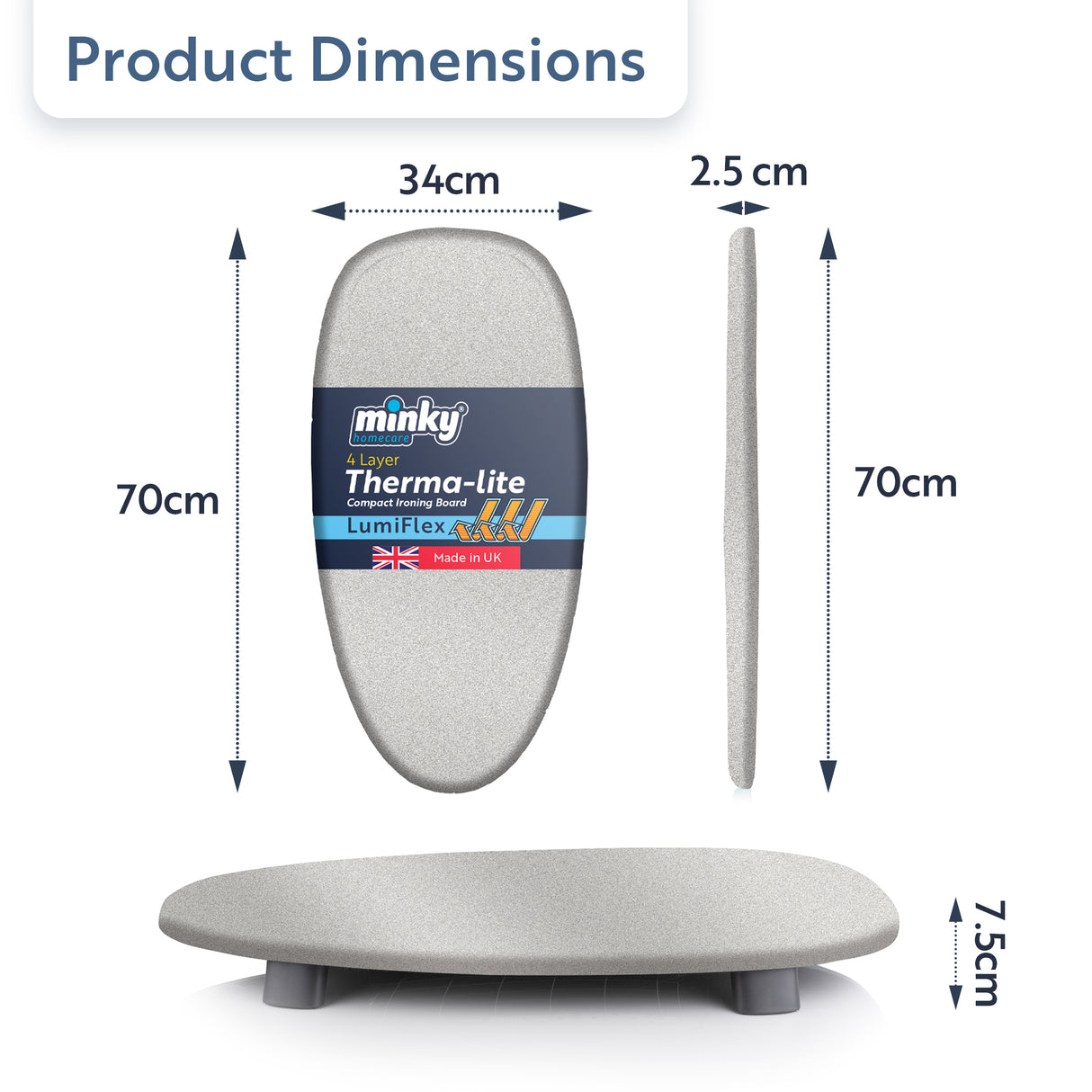 Minky Ironing Board - Table Top Ironing Board with Lumiflex Ironing Board Cover