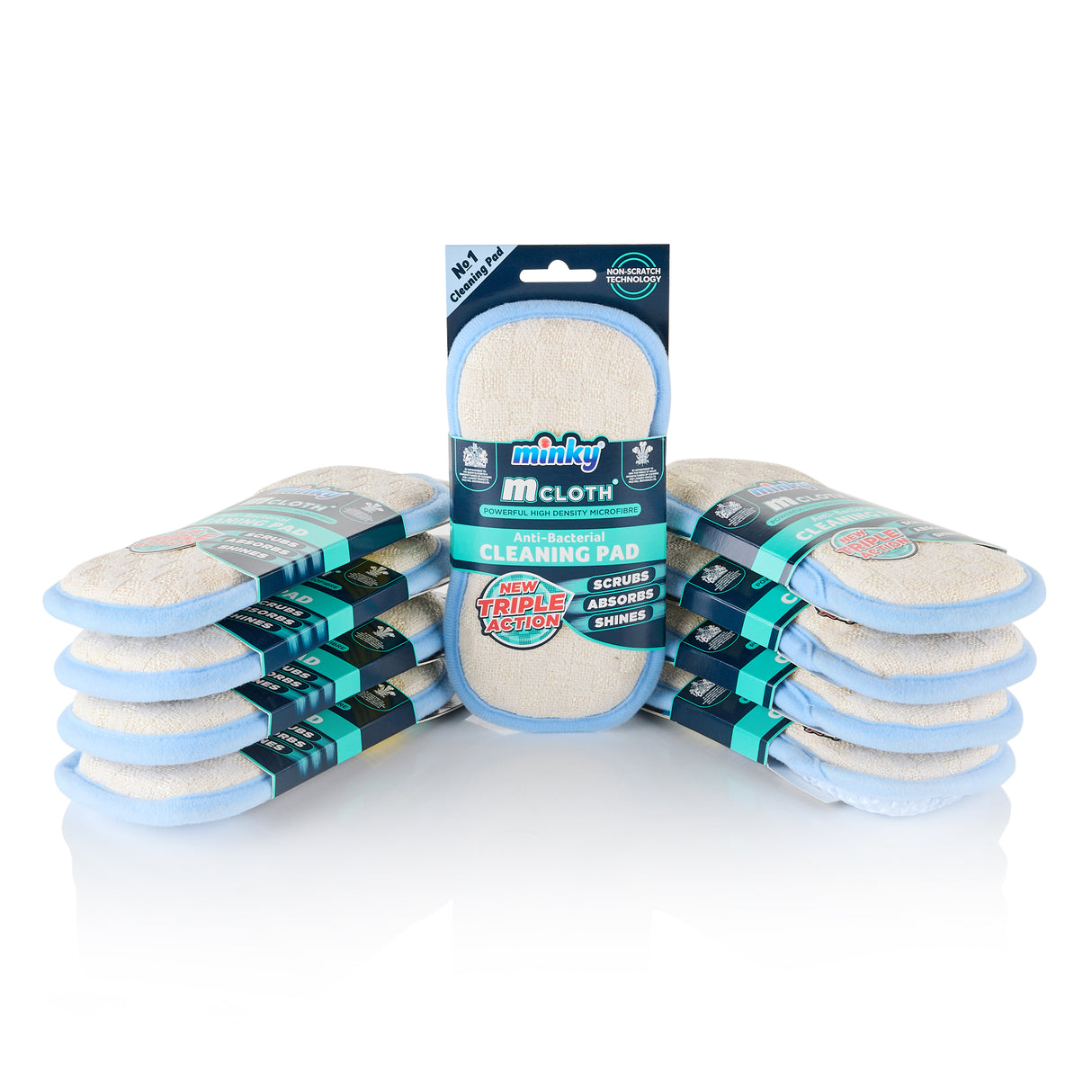 Minky M Cloth Anti-Bacterial Triple Action Pack of 9