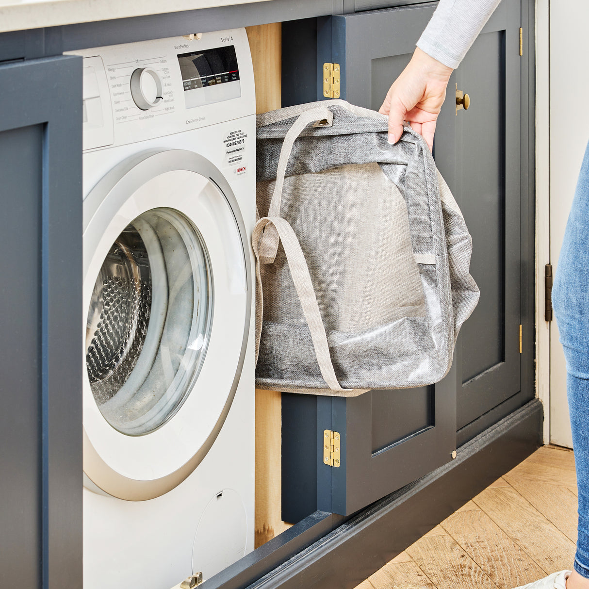 Minky Collapsible Fabric Laundry Bag - Handled Water Resistant Washing Basket