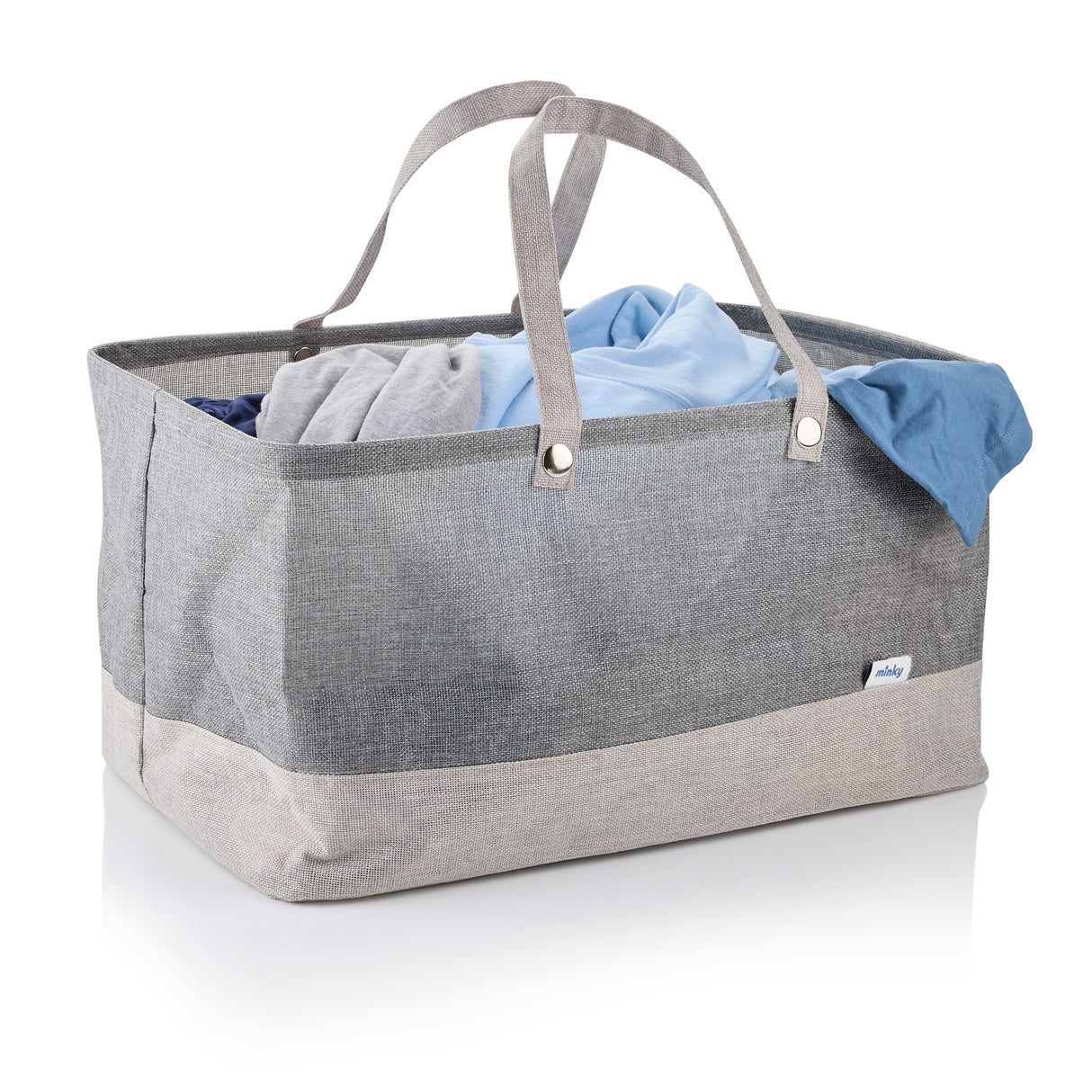 Minky Collapsible Fabric Laundry Bag - Handled Water Resistant Washing Basket