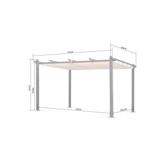 Alfresia Garden Pergola - Aluminium Pergola, 3x4m, Grey